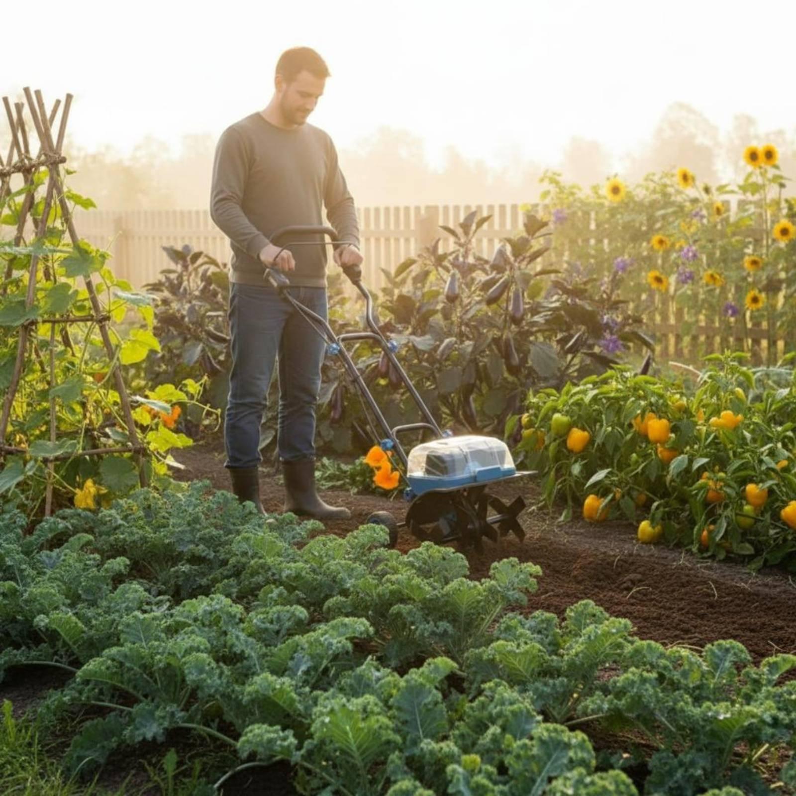 Farming Farmer - Wielofunkcyjna glebogryzarka 40V, akumulatorowa glebogryzarka dwugłowicowa