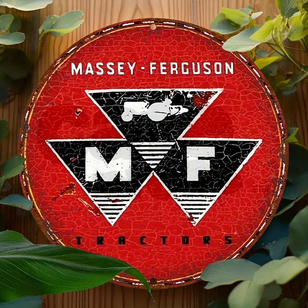 Agriculture Farming Logos - Zabytkowy metalowy szyld z traktorami Massey