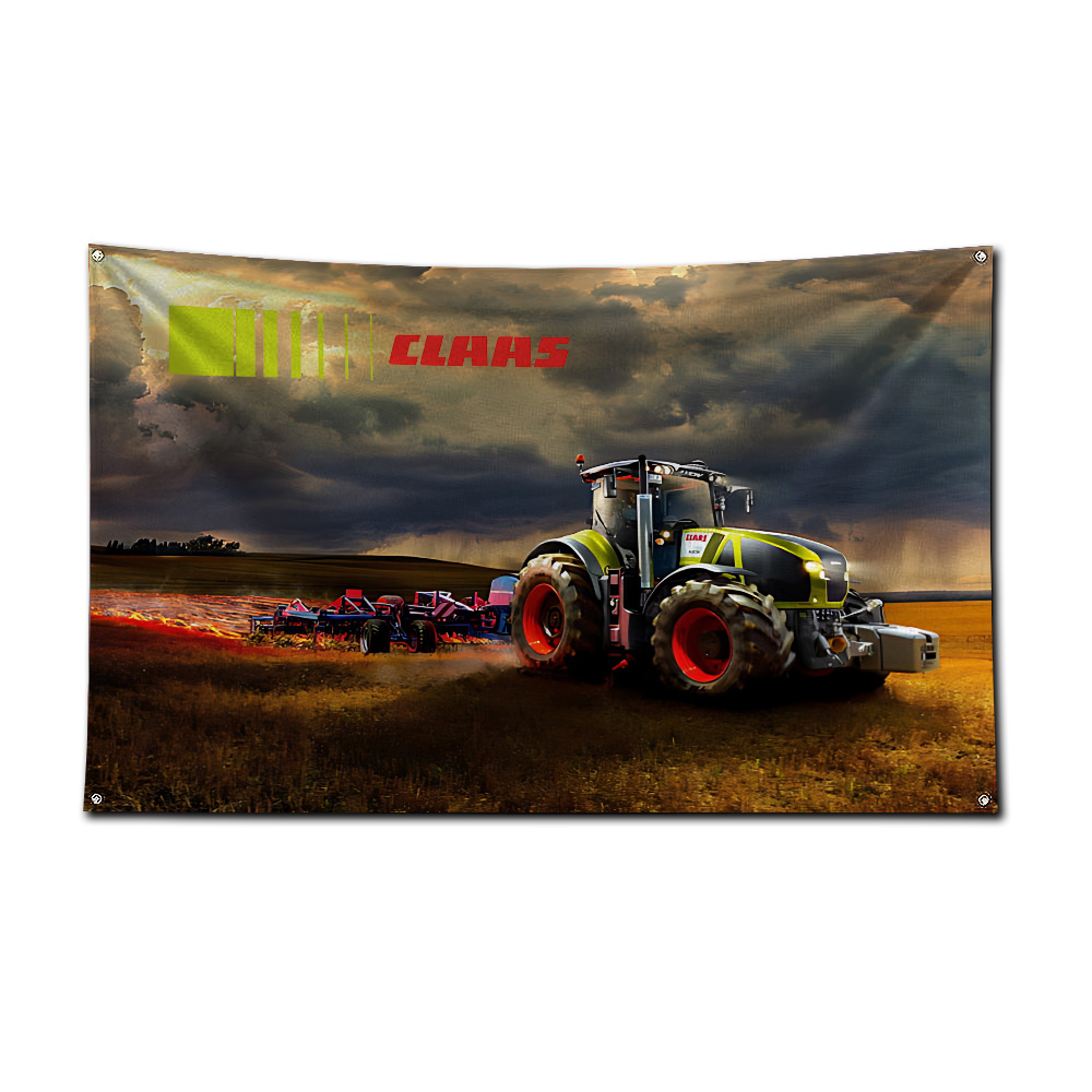 Flaga z motywem traktora i kom – Agriculture Farming Logos recenzja i cena