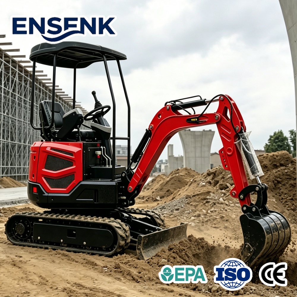 Minikoparka diesla 1,7 tony z  – Farming Agriculture Tools recenzja i cena