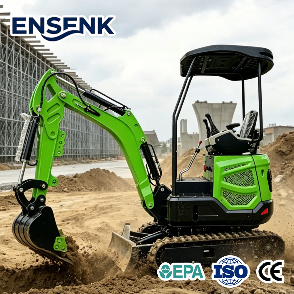 Minikoparka diesla 1,7 tony z  – Farming Agriculture Tools recenzja i cena